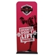 aerial view a white 3 eurofit banner display kit (recycled polyester knit), image 1 of 9