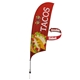 aerial view a white 10.5 razor flag sail polypropylene banner kit (double - sided with ground spike), image 1 of 5