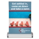 aerial view a white small mini retractable polypropylene banner kit, image 1 of 7