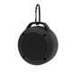 aerial view a black water resistant speaker carabiner, image 1 of 2