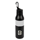 aerial view a black with white accents 18 oz beckley stainless steel bottle, image 1 of 3