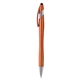 aerial view a orange 158 sleek metallic barrel stylus pen, image 1 of 2