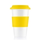 a yellow 14 oz ceramic new yorker tumbler