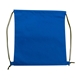 aerial view a blue 80 gsm non woven drawstring bag 14.5w x 16h, image 1 of 2