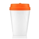 aerial view a orange 10 oz im not a paper cup tumbler, image 1 of 3
