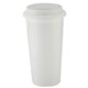 aerial view a white w/white lid 16 oz i am not a big plastic cup tumbler, image 1 of 2