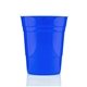 aerial view a blue 32 oz custom reusable plastic party cup, image 1 of 2
