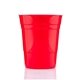 aerial view a red 32 oz custom reusable plastic party cup, image 1 of 2