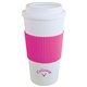 a magenta pink brazilian with hot chocolate