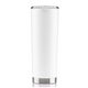 aerial view a white/silver 24 oz slim jim 2 tumbler, image 1 of 2