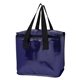 aerial view a metallic blue major metallic cooler bag, image 1 of 2