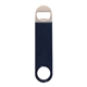 a navy blue vinyl wrapped paddle style bottle opener