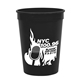 aerial view a black 12 oz cups on the go plastic stadium cup, image 1 of 2