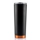 aerial view a black/copper 24 oz slim jim 2 tumbler, image 1 of 2