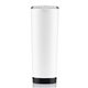 aerial view a white/black 24 oz slim jim 2 tumbler, image 1 of 2