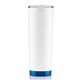aerial view a white/blue 24 oz slim jim 2 tumbler, image 1 of 2
