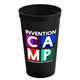 aerial view a black cups - on - the - go 22 oz stadium cup with digital imprint, image 1 of 2
