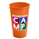aerial view a orange cups - on - the - go 22 oz stadium cup with digital imprint, image 1 of 2