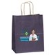 aerial view a purple matte paper 100 recyclable munchkin bag - 4- color heat transfer, image 1 of 2