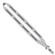 aerial view a white 3/4 economy polyester lanyard with silver tone metal clip, image 1 of 2