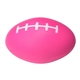 a pink football shaped squeezies stress reliever