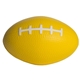 a yellow football shaped squeezies stress reliever