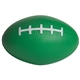 a green football shaped squeezies stress reliever