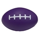 a purple football shaped squeezies stress reliever