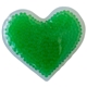 a green heart gel beads hot / cold pack