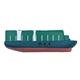 aerial view a green/black/red container ship stress reliever, image 1 of 6