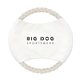 a white/white dog rope frisbee with custom logo