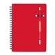 aerial view a red 5 x 7 70 lined pen - buddy notebook, image 1 of 2