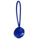 a blue camilla vanilla scented lip moisturizer ball with leash strap