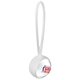 a white camilla vanilla scented lip moisturizer ball with leash strap