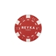 a red composite poker chips with card design