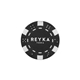 a black composite poker chips with card design