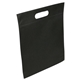 aerial view a black 80 gsm non - woven polypropylene echo small tote bag, image 1 of 2