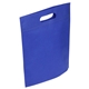 aerial view a blue 80 gsm non - woven polypropylene echo small tote bag, image 1 of 2