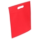 aerial view a red 80 gsm non - woven polypropylene echo small tote bag, image 1 of 2