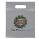 aerial view a gray die cut convention handle bag 9 x 12, image 1 of 2