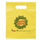 aerial view a yellow die cut convention handle bag 9 x 12, image 1 of 2