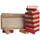 aerial view a red eco - friendly wooden tower puzzle game, image 1 of 2