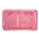 aerial view a pink plush gel beads hot / cold pack rectangle, image 1 of 3
