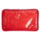 aerial view a red plush gel beads hot / cold pack rectangle, image 1 of 3