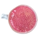 aerial view a pink plush gel beads hot / cold pack circle, image 1 of 2