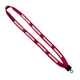aerial view a red 5/8 polyester lanyard with plastic clamshell o - ring, image 1 of 2