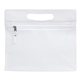 aerial view a frosted white 27 piece advanced travel kit in vanity travel pack with zipper components inserted into zipper kit, image 1 of 3