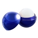 aerial view a metallic blue metallic finish round lip balm, image 1 of 3