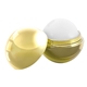aerial view a metallic gold metallic finish round lip balm, image 1 of 3
