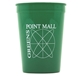 aerial view a green 12 oz custom smooth stadium cup, image 1 of 3